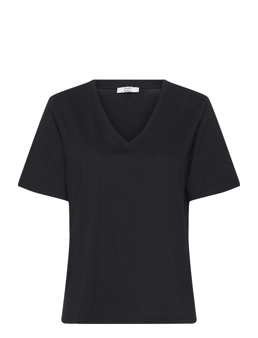 Coster Copenhagen - CC Heart basic regular v-neck t-shi - t-shirts - black - 1
