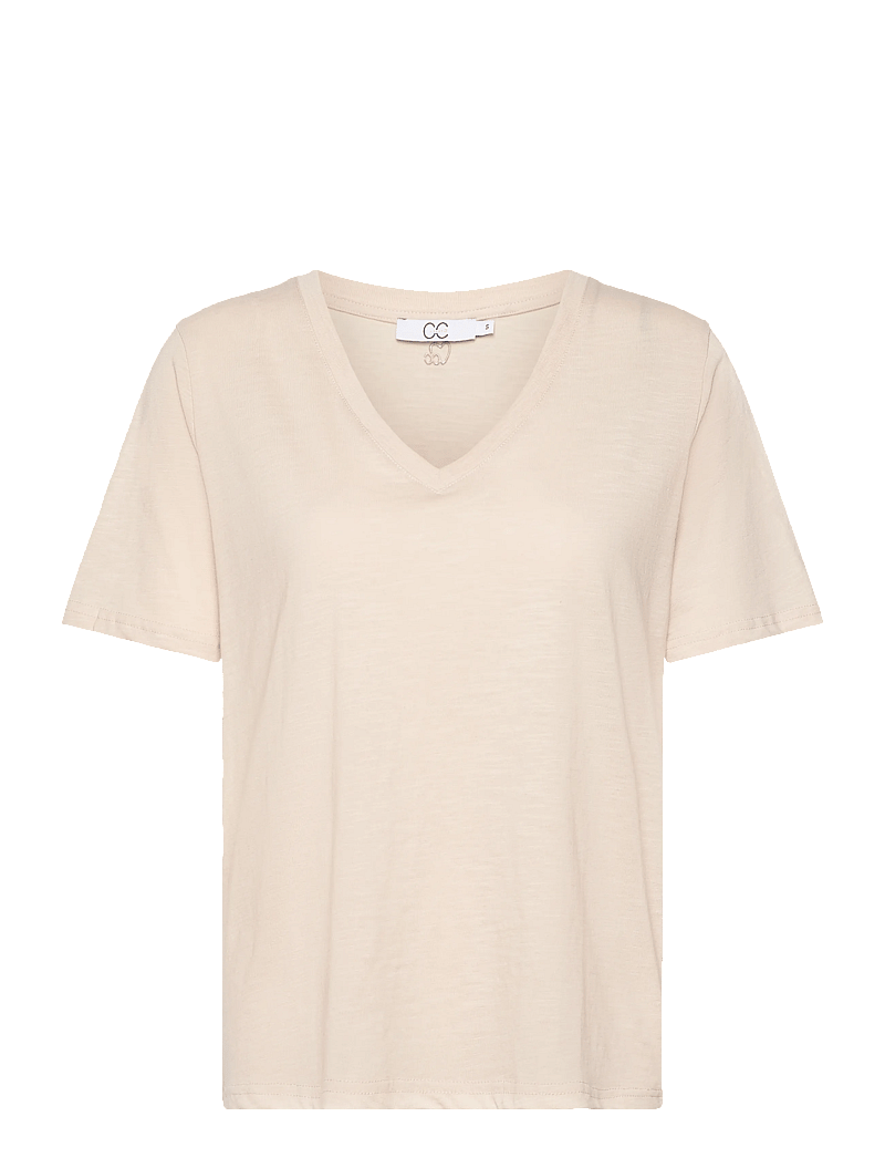 Coster Copenhagen - CC Heart basic regular v-neck t-shi - t-krekli - creme - 1