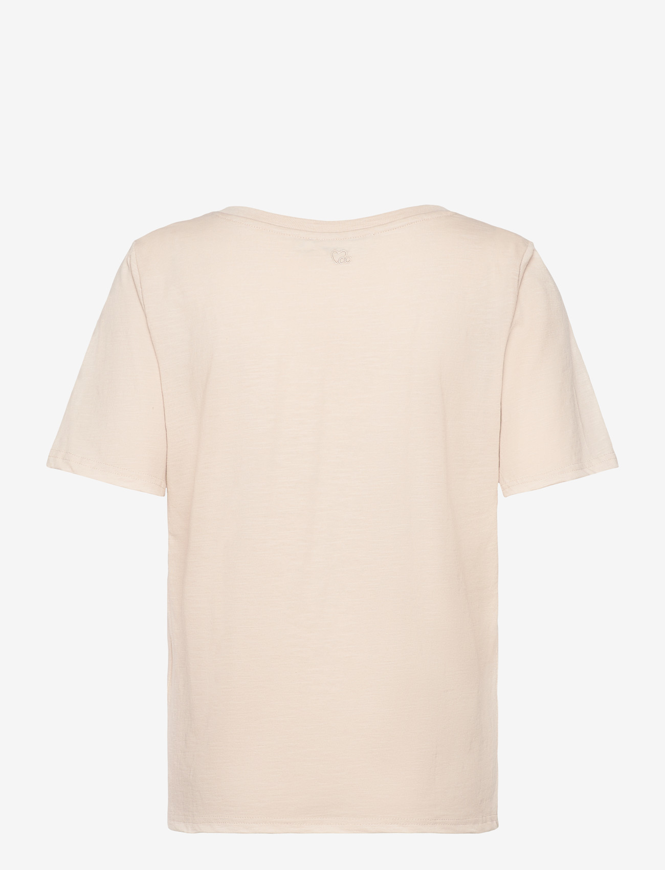 Coster Copenhagen - CC Heart basic regular v-neck t-shi - t-shirts - creme - 1