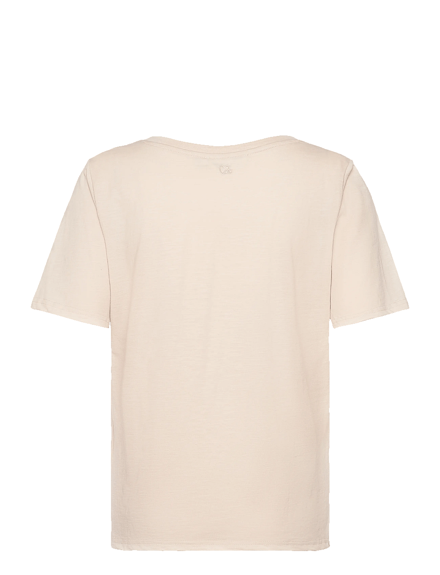 Coster Copenhagen - CC Heart basic regular v-neck t-shi - t-shirts - creme - 2