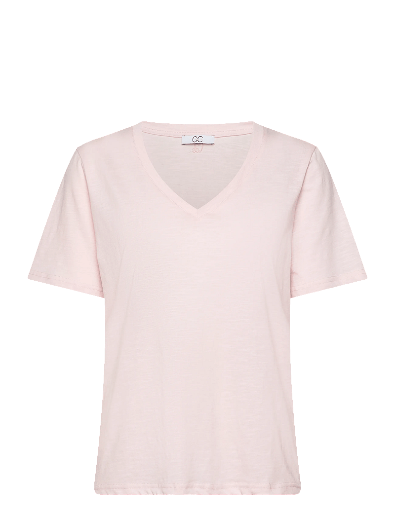 Coster Copenhagen - CC Heart basic regular v-neck t-shi - t-shirts - daisy pink - 1
