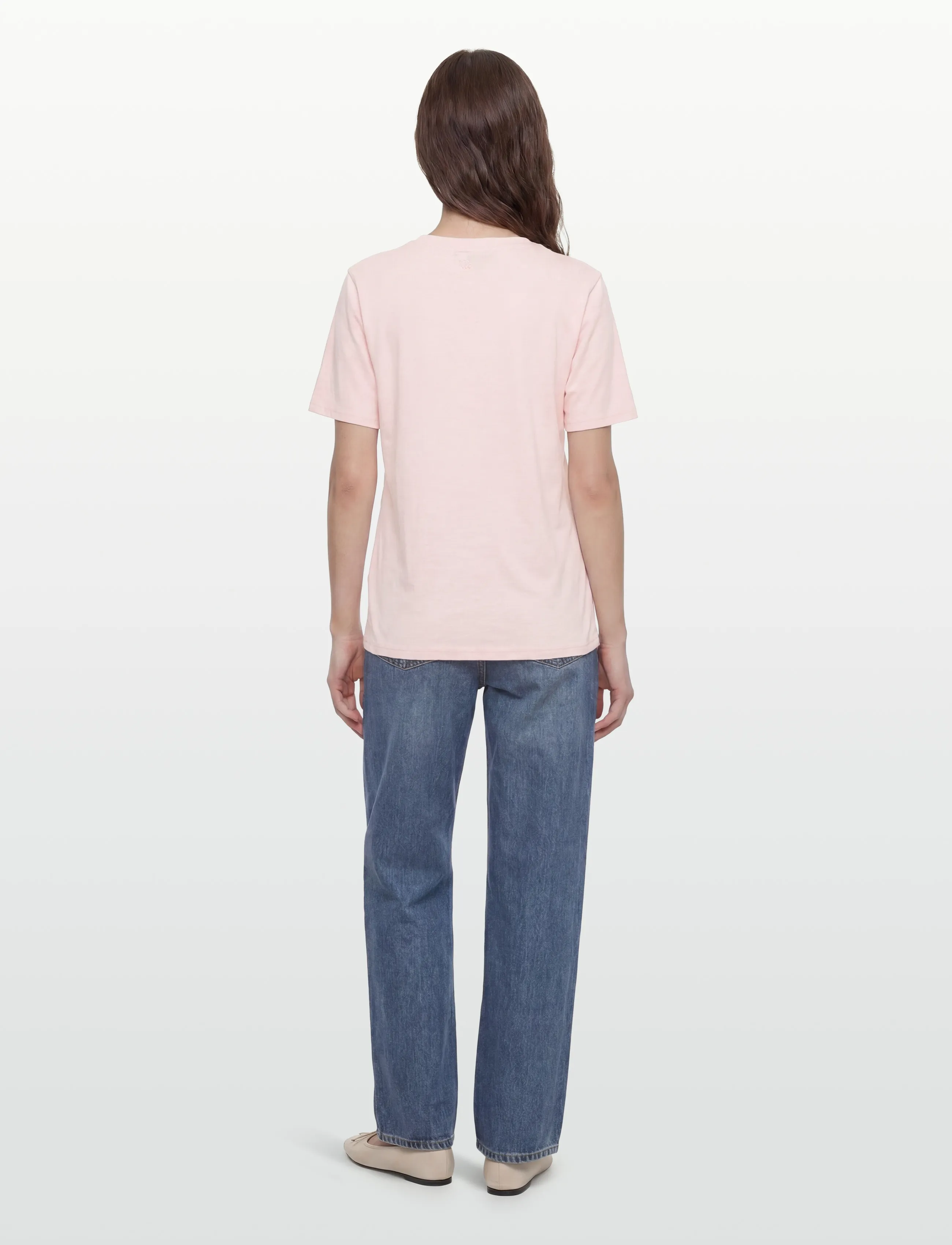 Coster Copenhagen - CC Heart basic regular v-neck t-shi - t-shirts - daisy pink - 4