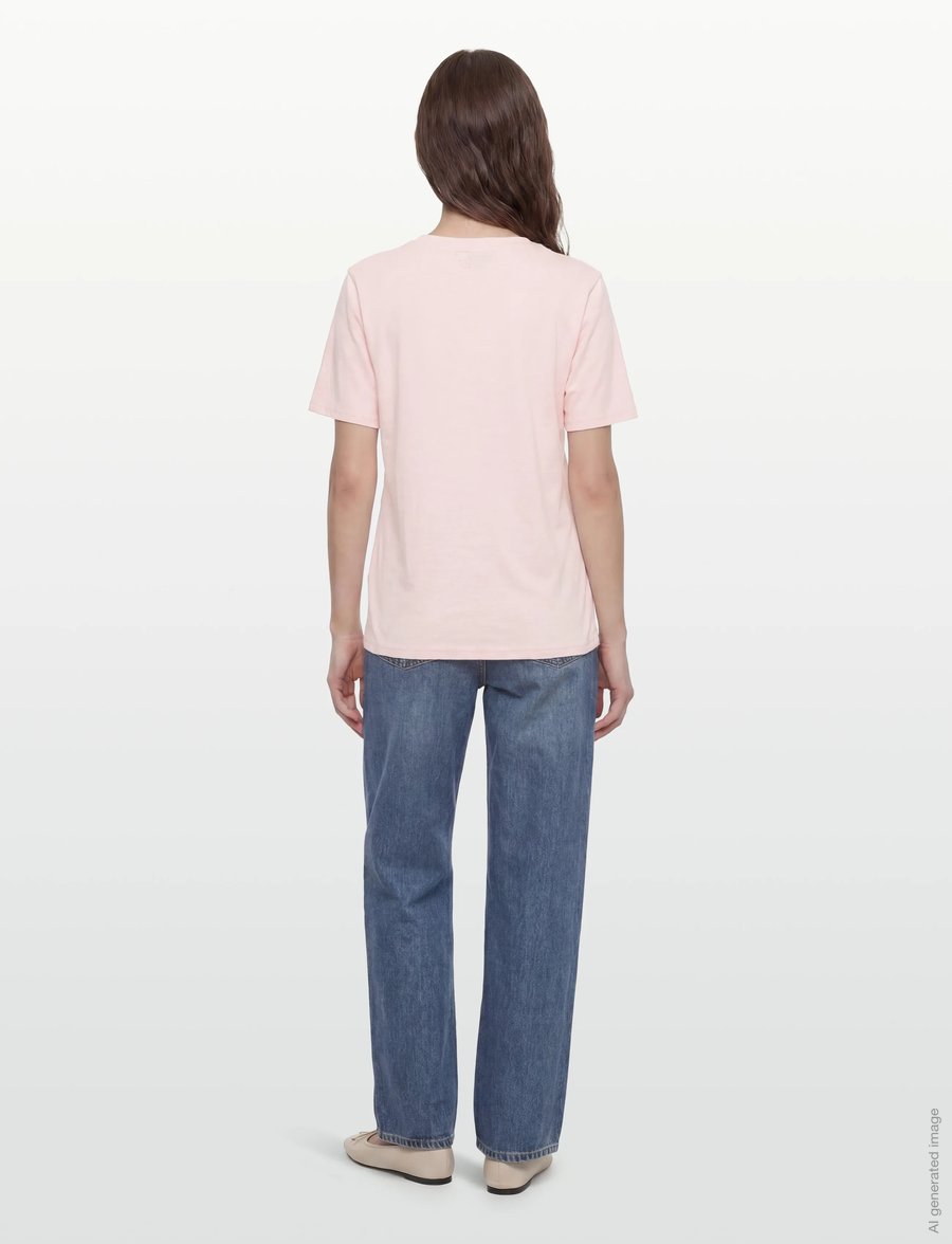 Coster Copenhagen - CC Heart basic regular v-neck t-shi - t-shirts - daisy pink - 4