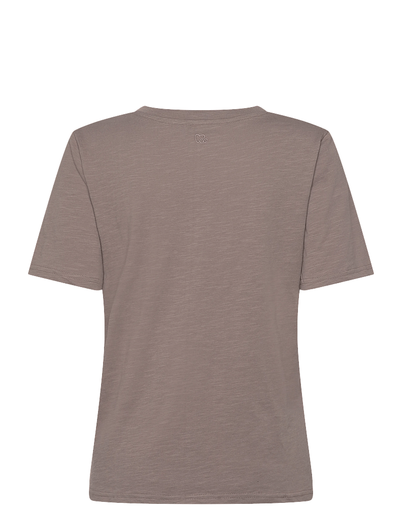 Coster Copenhagen - CC Heart basic regular v-neck t-shi - t-shirts - dark mud - 2