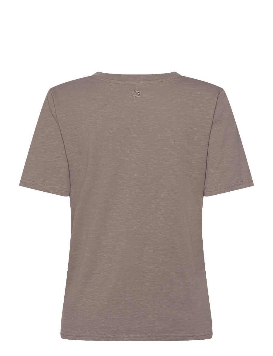 Coster Copenhagen - CC Heart basic regular v-neck t-shi - t-shirts - dark mud - 2