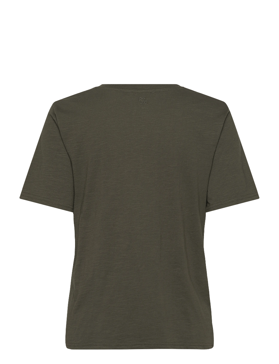 Coster Copenhagen - CC Heart basic regular v-neck t-shi - t-shirts - hunter green - 2