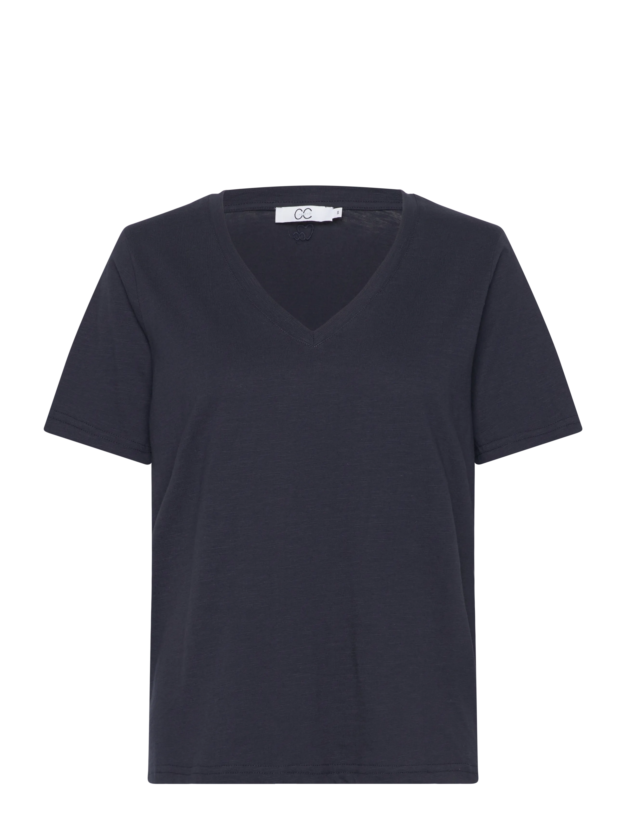 COSTER COPENHAGEN Cc Heart Basic Regular V-Ausschnitt T-Shi Navy - S - Damen