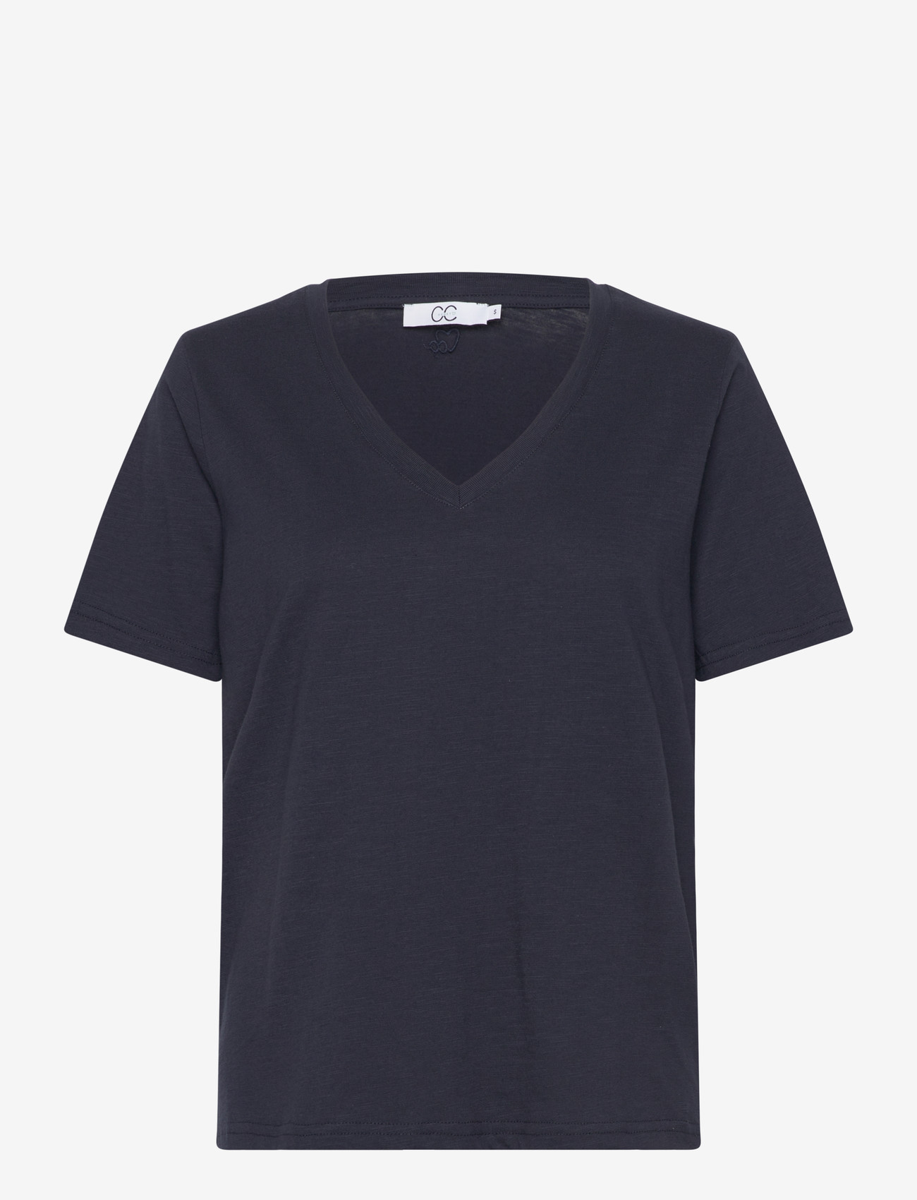 Coster Copenhagen - CC Heart basic regular v-neck t-shi - t-shirts - night sky blue - 1