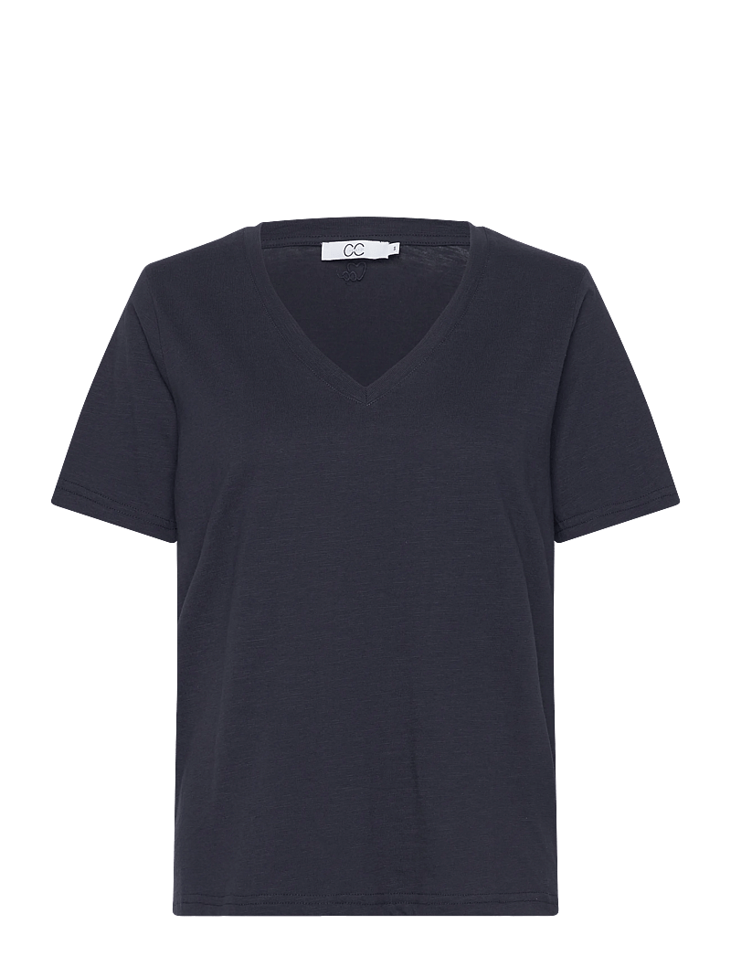 Coster Copenhagen - CC Heart basic regular v-neck t-shi - t-shirts - night sky blue - 1