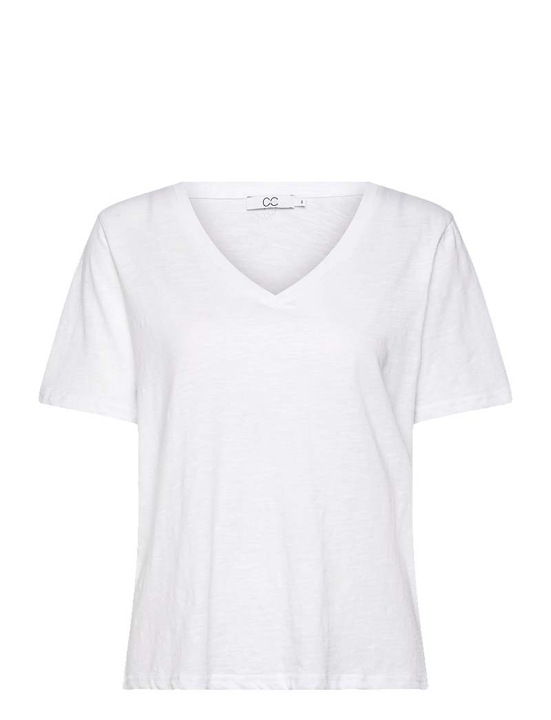Coster Copenhagen - CC Heart basic regular v-neck t-shi - t-shirts - white - 1