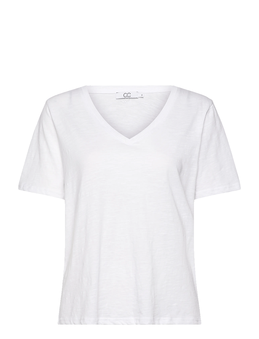 Coster Copenhagen - CC Heart basic regular v-neck t-shi - t-shirts - white - 1