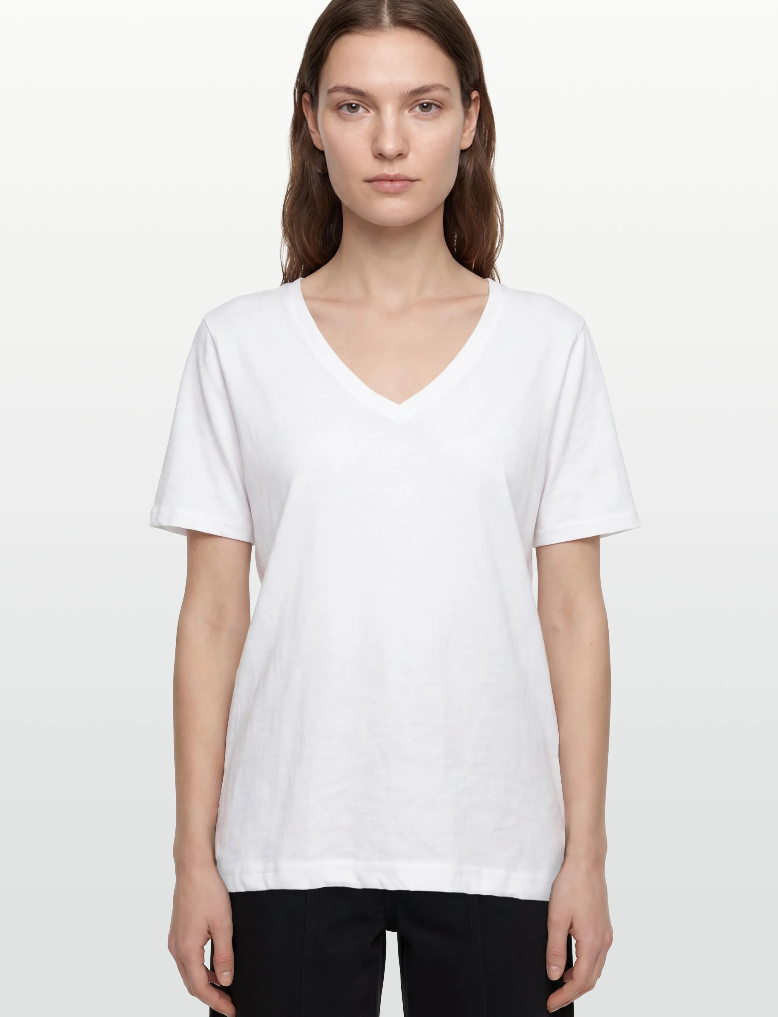 Coster Copenhagen - CC Heart basic regular v-neck t-shi - t-särgid - white - 3