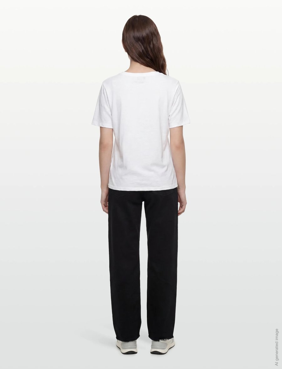 Coster Copenhagen - CC Heart basic regular v-neck t-shi - t-shirts - white - 4