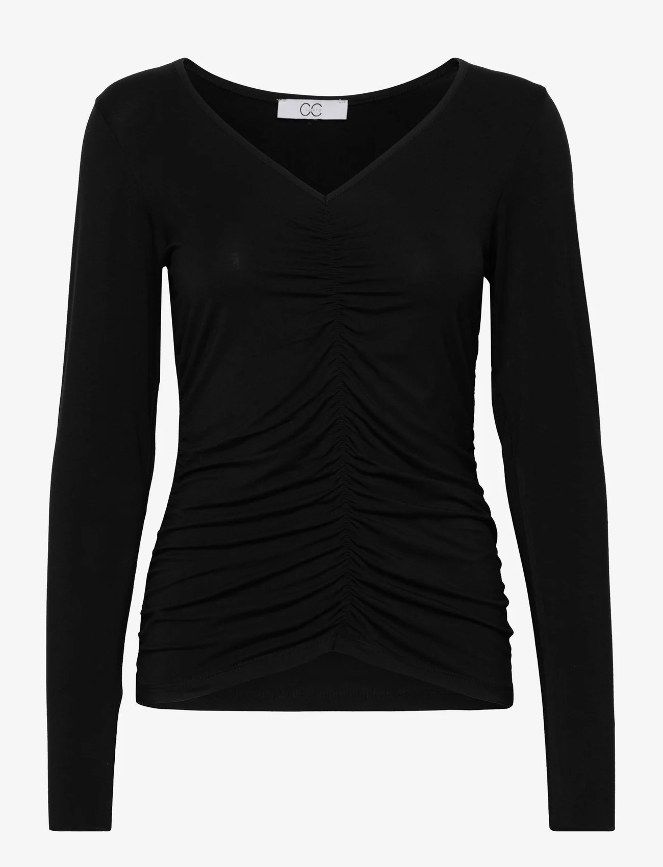 Coster Copenhagen - CC Heart SOFIA gathered front blous - long-sleeved blouses - black - 0