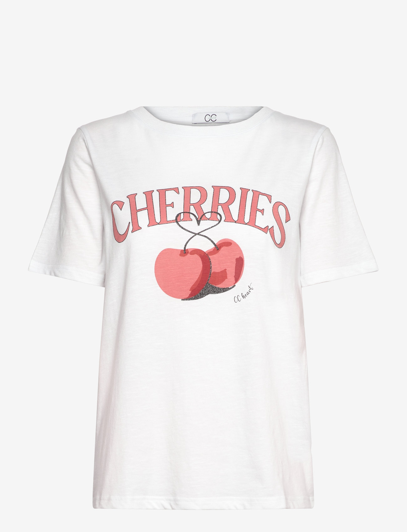 Coster Copenhagen - CC Heart CHERRIES t-shirt - Mid sleeve - white - 1