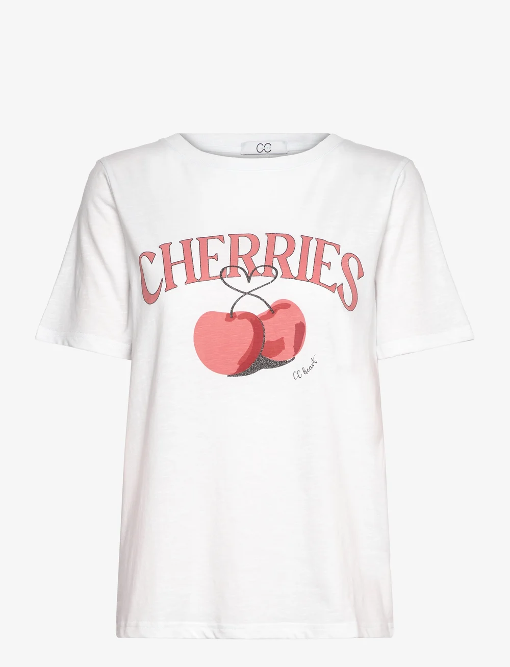Coster Copenhagen - CC Heart CHERRIES t-shirt - Mid sleeve - t-shirts - white - 1