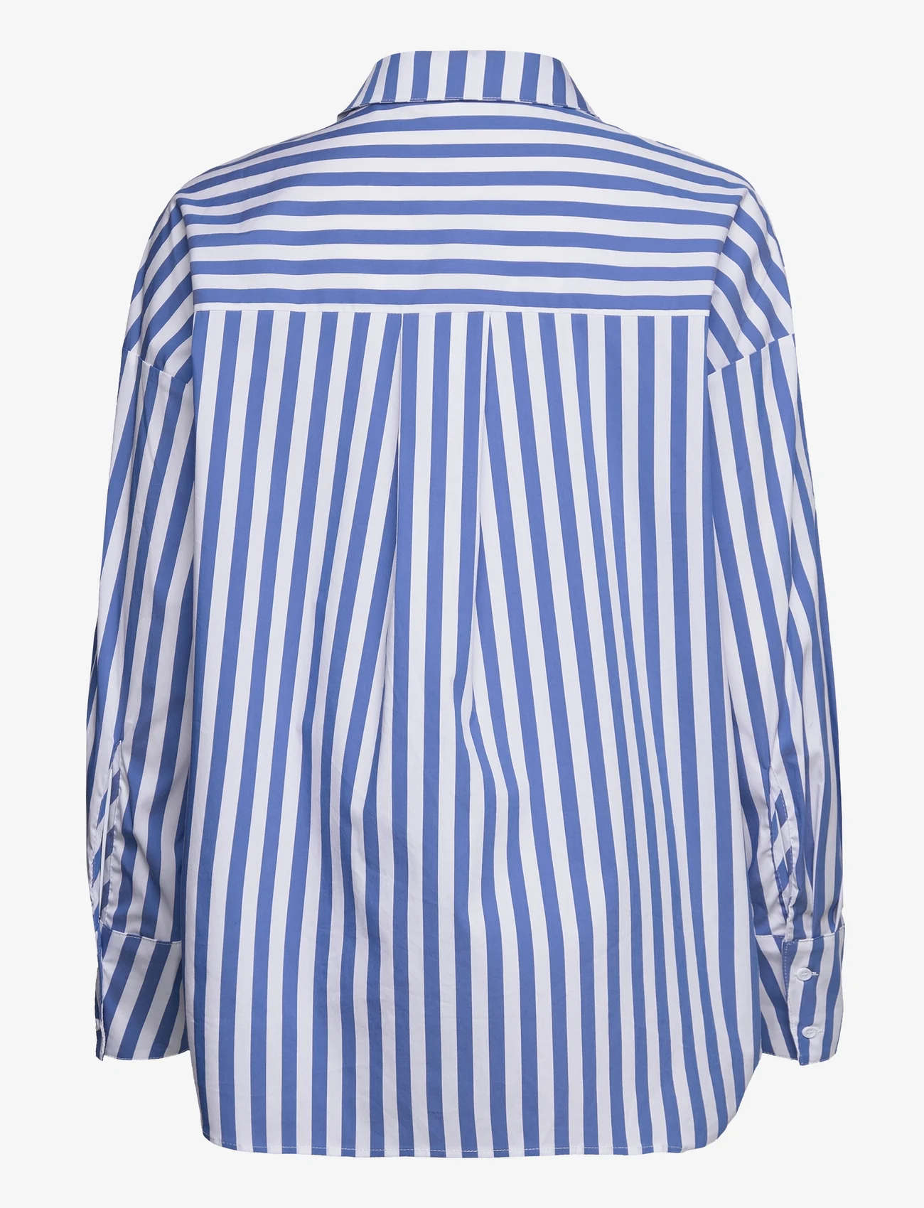 Coster Copenhagen - CC Heart Harper Stripe Oversize Shi - langermede skjorter - blue stripes - 1