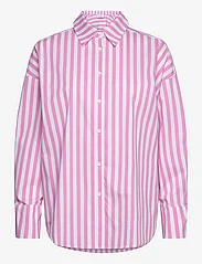 Coster Copenhagen - CC Heart Harper Stripe Oversize Shi - langermede skjorter - pink stripes - 0