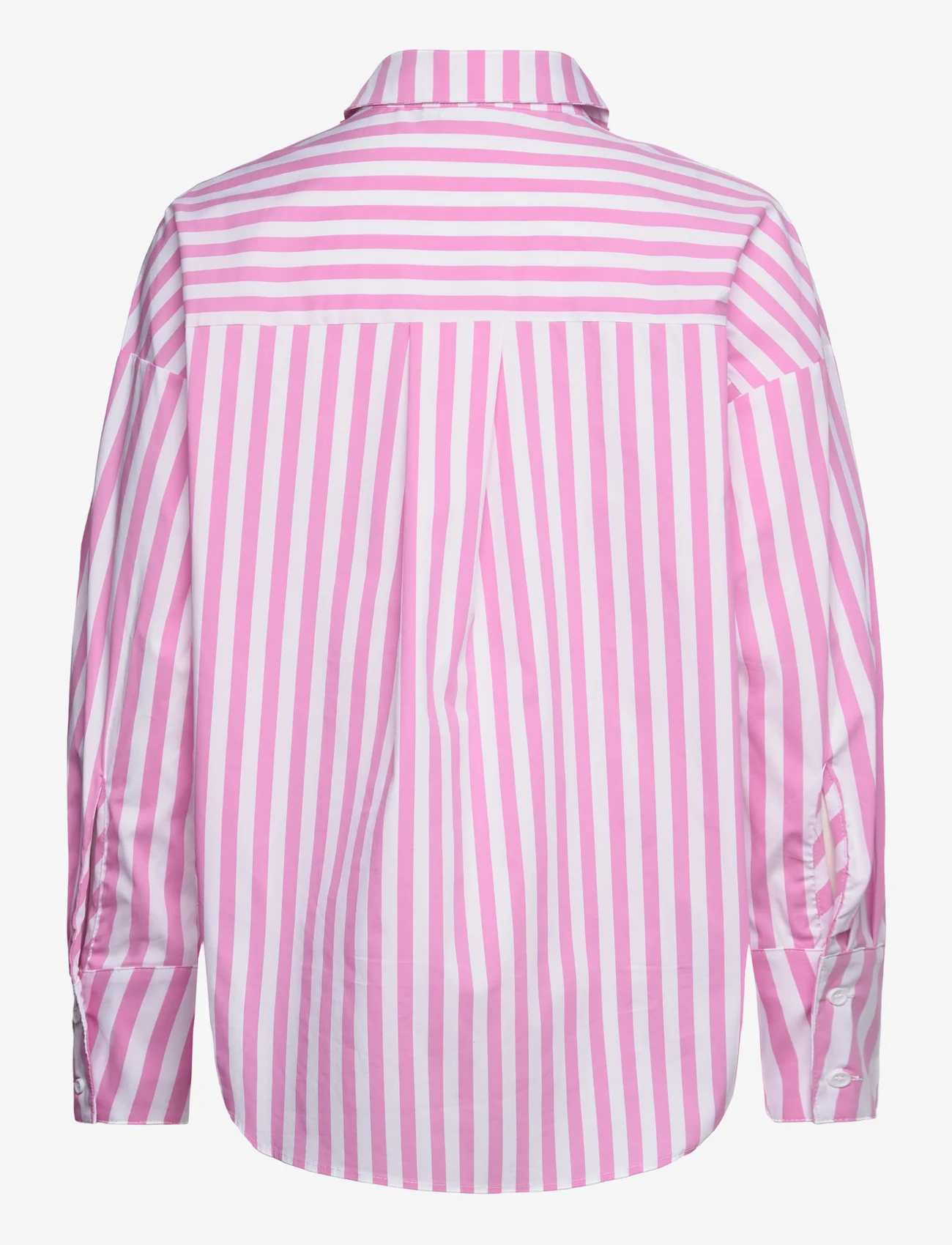 Coster Copenhagen - CC Heart Harper Stripe Oversize Shi - långärmade skjortor - pink stripes - 1
