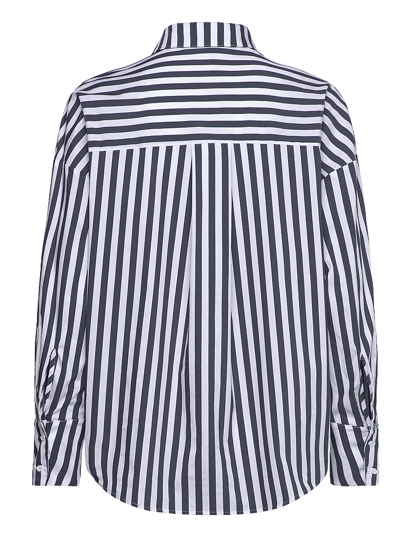 Coster Copenhagen - CC Heart Harper Stripe Oversize Shirt - langärmlige hemden - navy stripe - 1