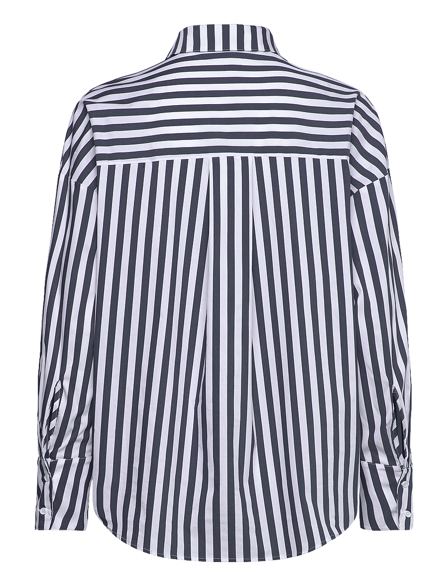 Coster Copenhagen - CC Heart Harper Stripe Oversize Shirt - langärmlige hemden - navy stripe - 1