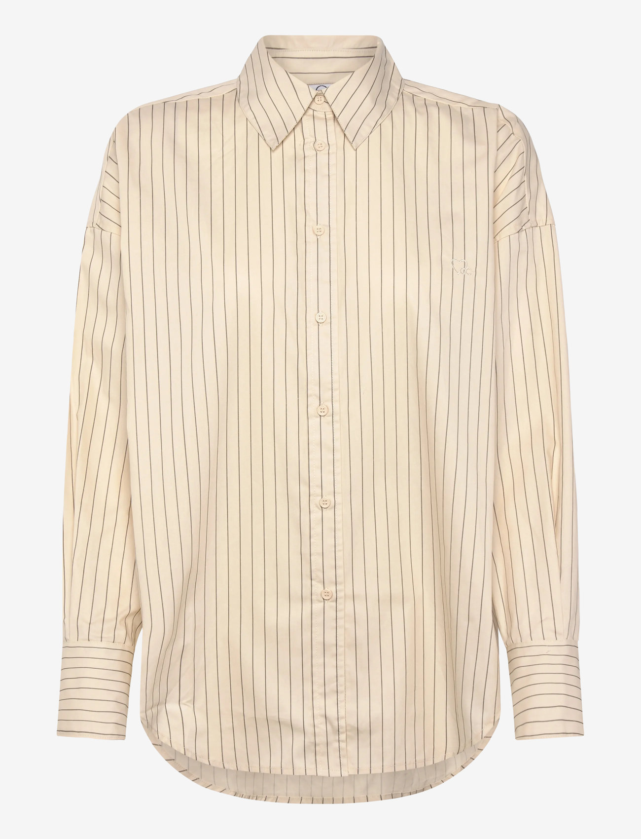 Coster Copenhagen - CC Heart GRACIE stripe loose shirt - langärmlige hemden - creme stripes - 1