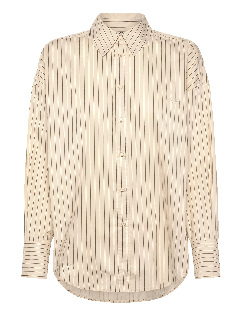 Coster Copenhagen - CC Heart GRACIE stripe loose shirt - langärmlige hemden - creme stripes - 1