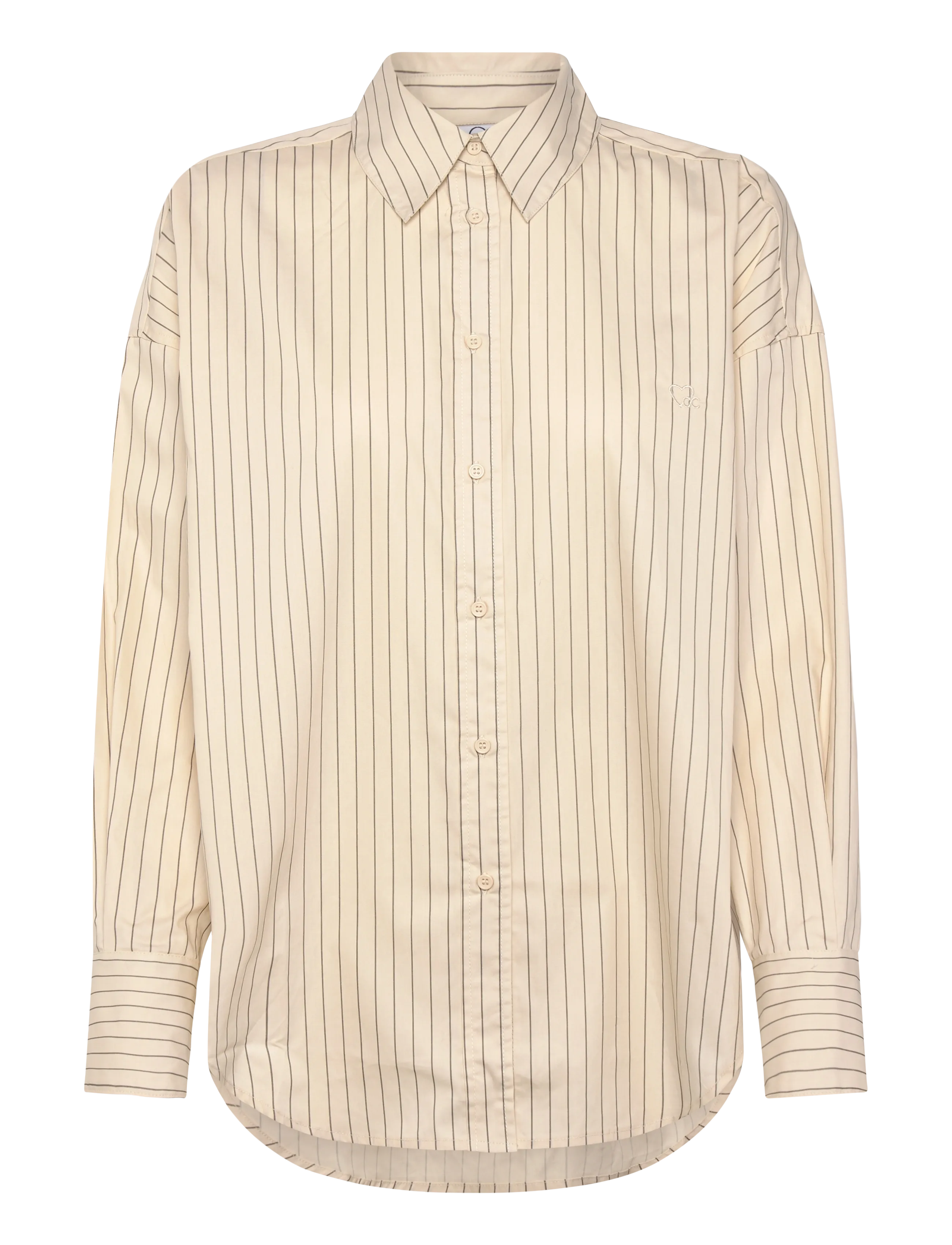 Coster Copenhagen - CC Heart GRACIE stripe loose shirt - creme stripes - 1
