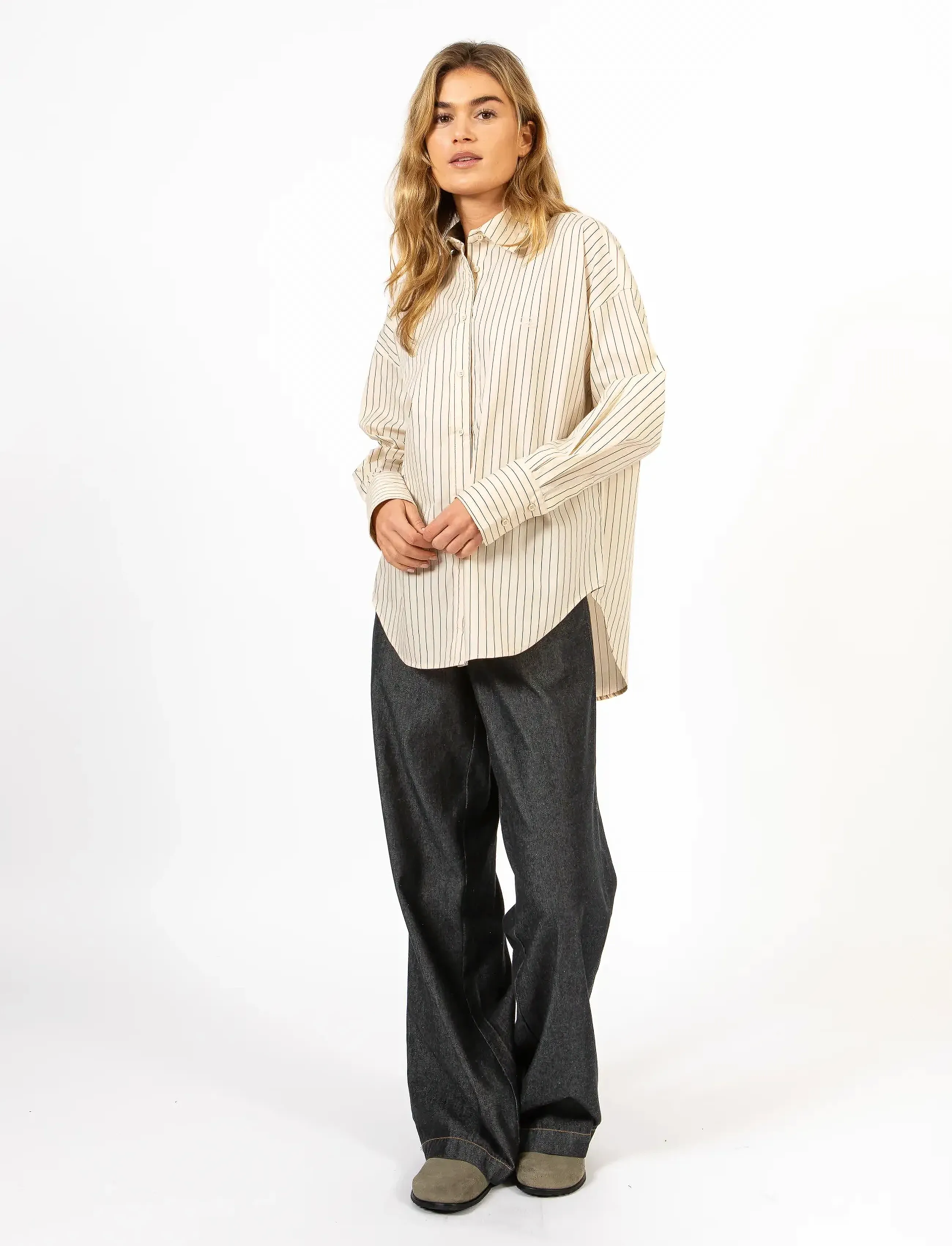 Coster Copenhagen - CC Heart GRACIE stripe loose shirt - creme stripes - 4