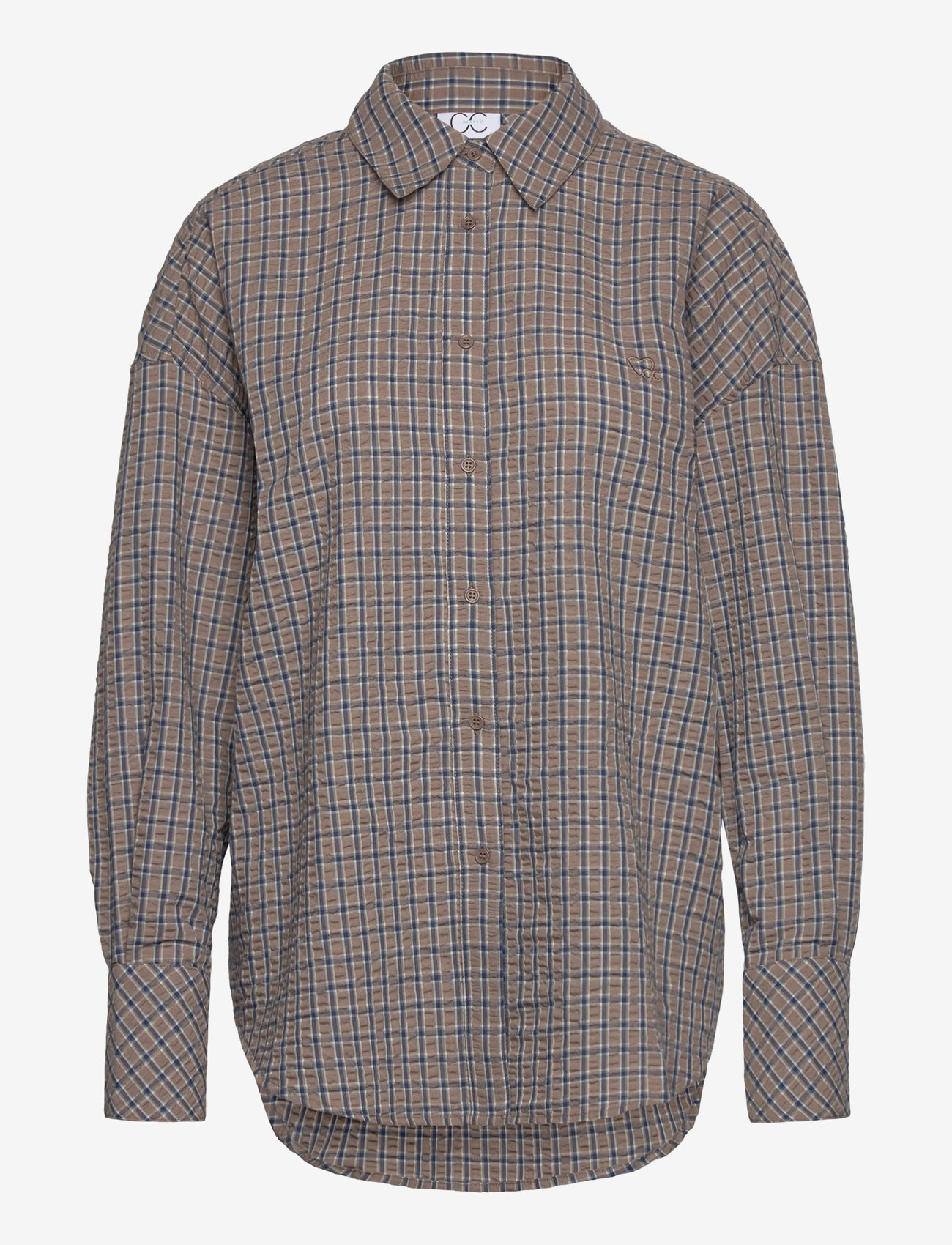 Coster Copenhagen - CC Heart GEMMA check loose shirt - langärmlige hemden - brown check - 1