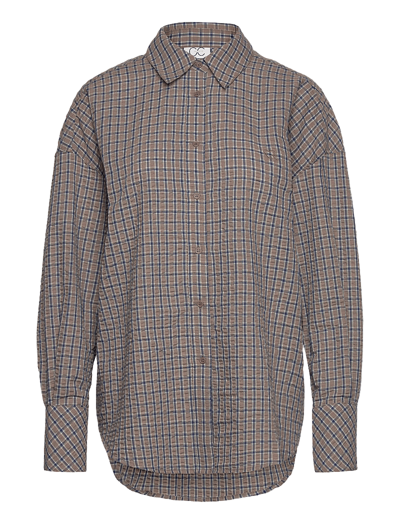 Coster Copenhagen - CC Heart GEMMA check loose shirt - langärmlige hemden - brown check - 1
