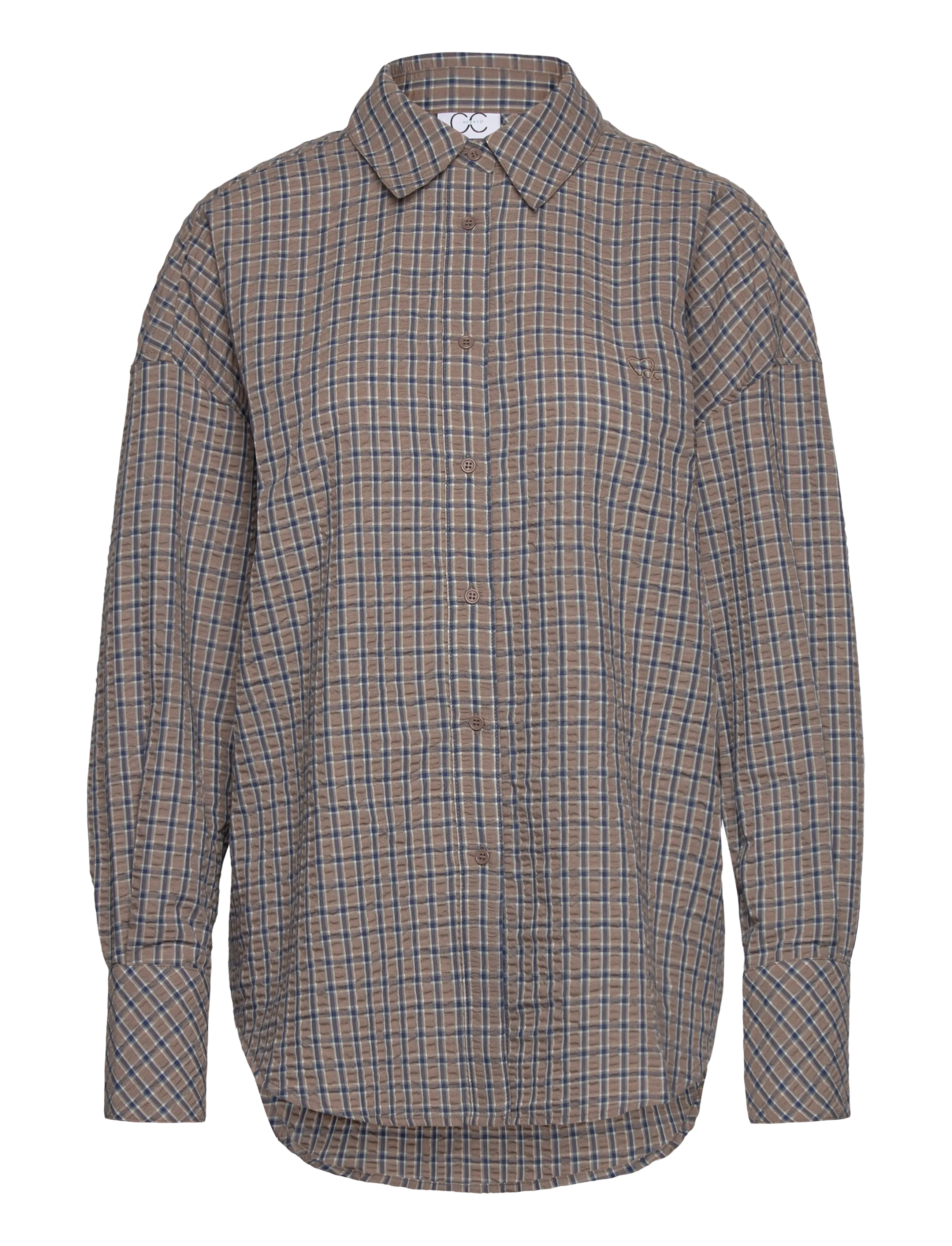 Coster Copenhagen CC Heart GEMMA check loose shirt - Transitional Layering - BROWN CHECK / brown