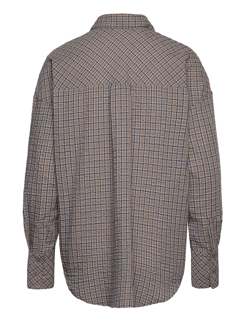 Coster Copenhagen - CC Heart GEMMA check loose shirt - langärmlige hemden - brown check - 2