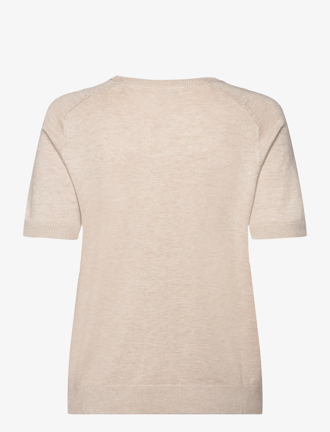 Coster Copenhagen - CC Heart ELLA Soft Knit tee - t-shirts - sand - 1