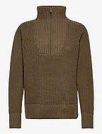 CC Heart AVERY zip knit sweater - ARMY GREEN