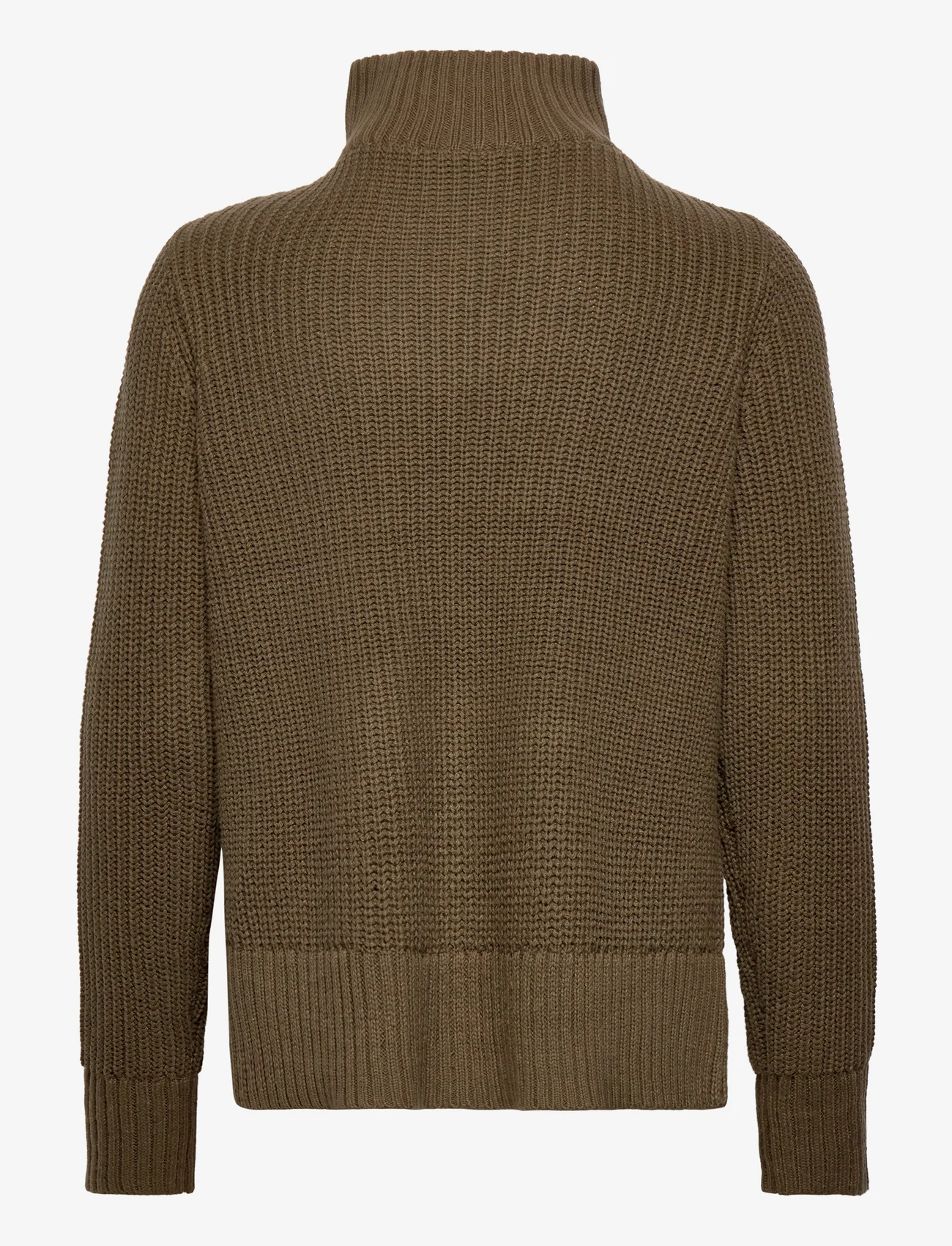 Coster Copenhagen - CC Heart AVERY zip knit sweater - rullekraver - army green - 1