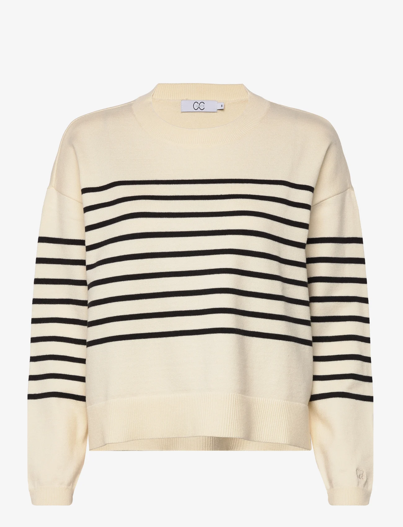 Coster Copenhagen - CC Heart COLLINS comfy stripe knit - džemperiai - creme/black stripe - 0