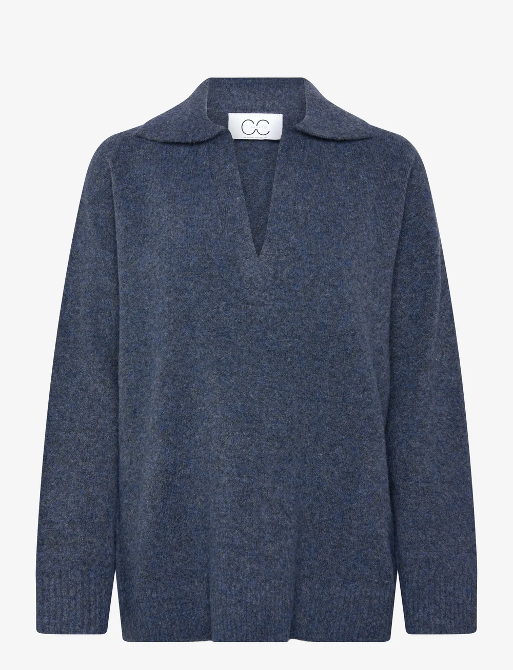 Coster Copenhagen - CC Heart EMERIE polo sweater - striktrøjer - navy melange - 1