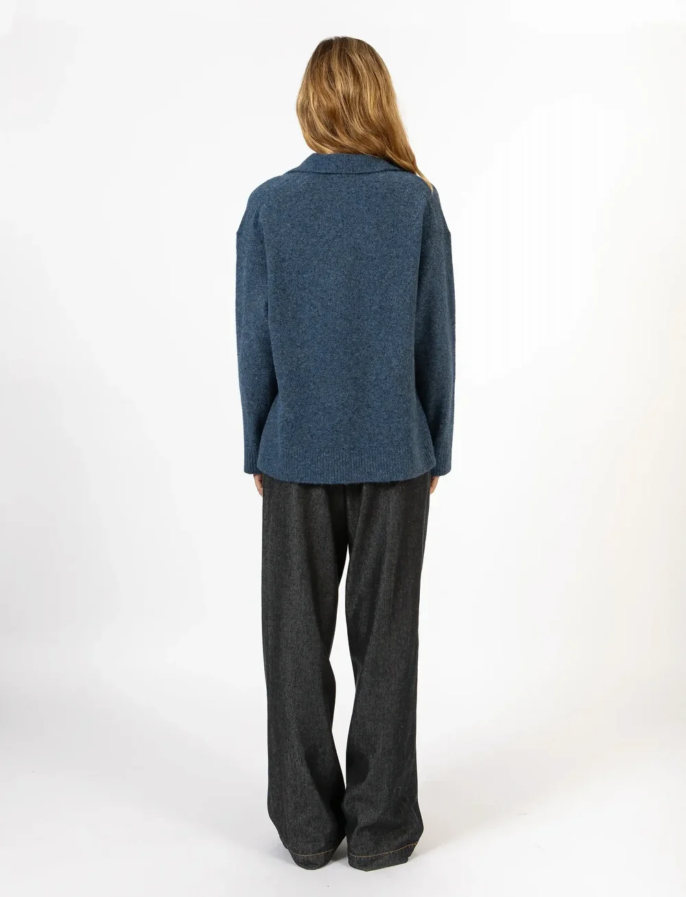 Coster Copenhagen - CC Heart EMERIE polo sweater - striktrøjer - navy melange - 3