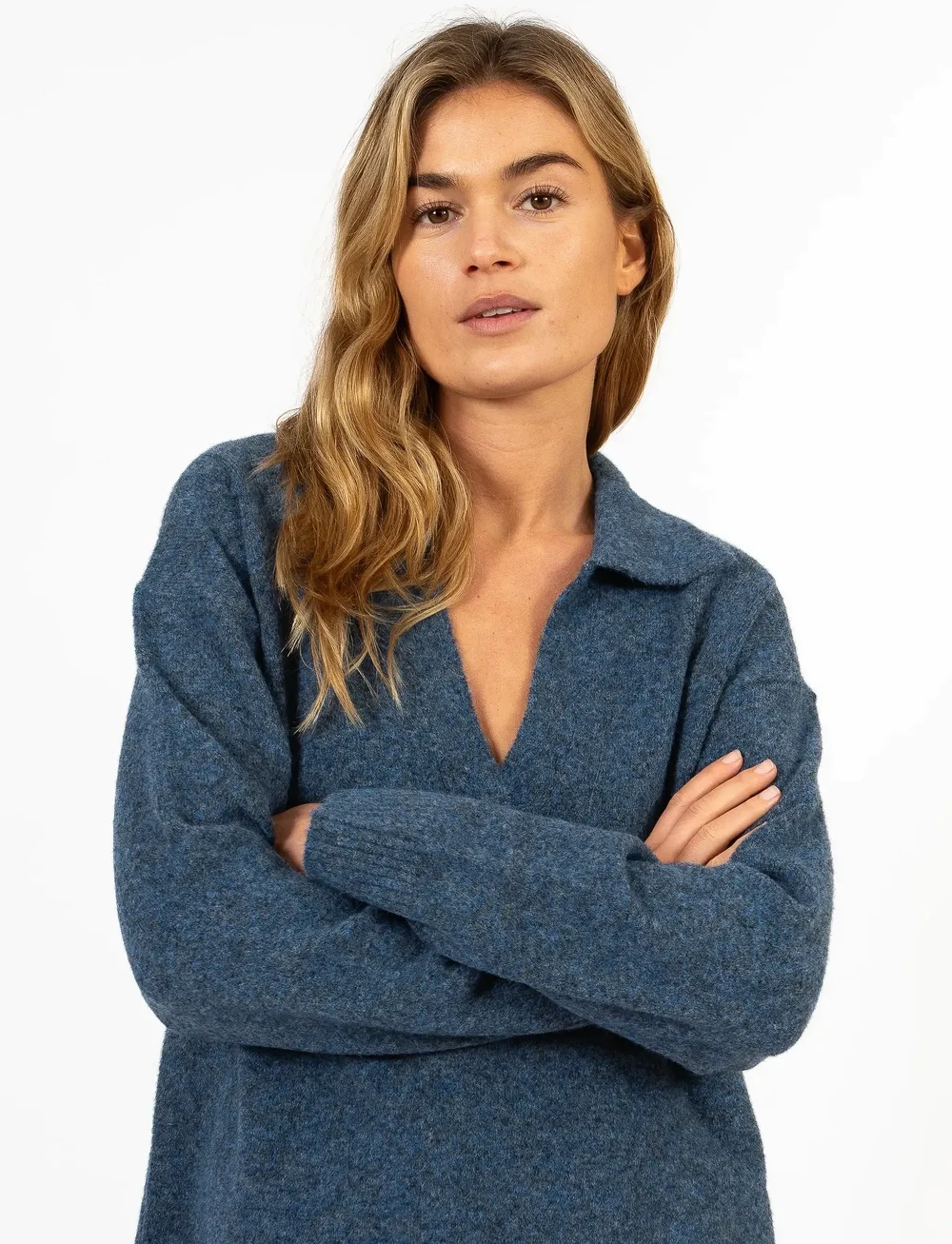 Coster Copenhagen - CC Heart EMERIE polo sweater - striktrøjer - navy melange - 4