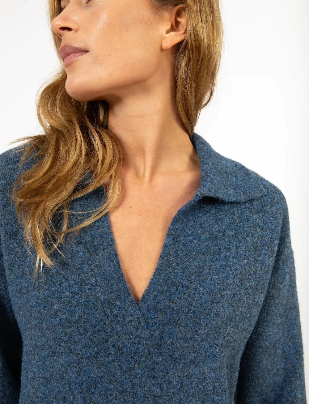 Coster Copenhagen - CC Heart EMERIE polo sweater - striktrøjer - navy melange - 5