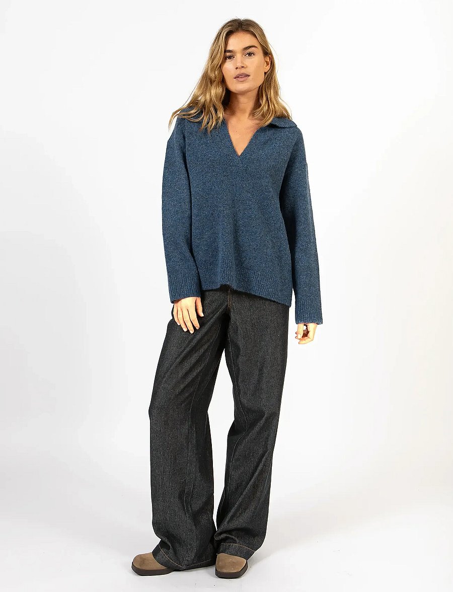 Coster Copenhagen - CC Heart EMERIE polo sweater - pullover - navy melange - 0