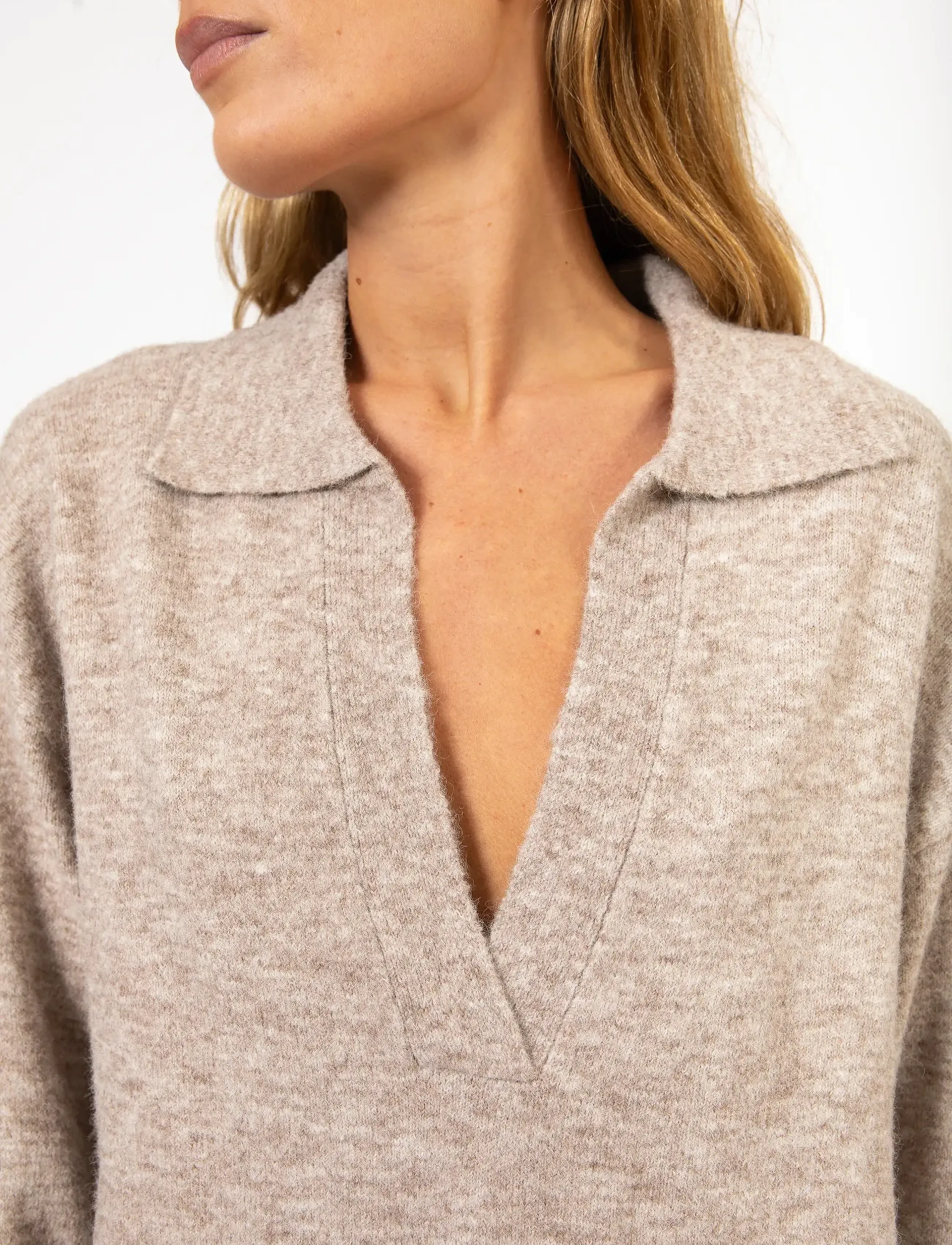 Coster Copenhagen - CC Heart EMERIE polo sweater - pullover - sand melange - 3