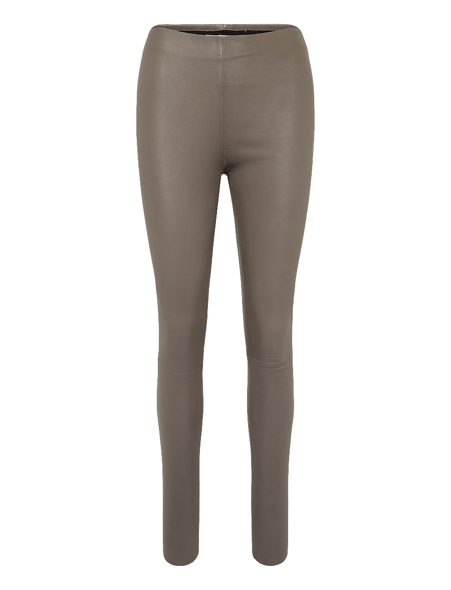 Coster Copenhagen - CC Heart leggings in leather - lederhosen - grey mud - 1