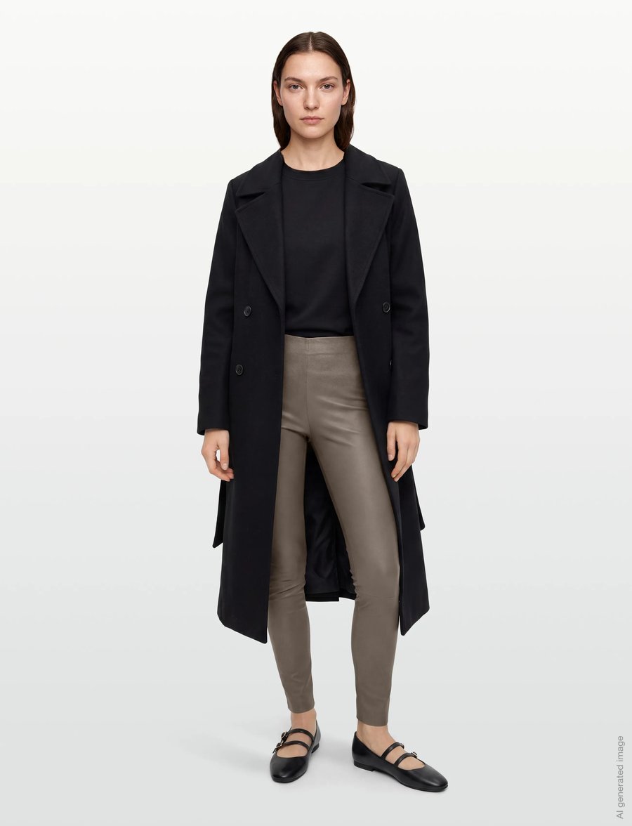 Coster Copenhagen - CC Heart leggings in leather - lederhosen - grey mud - 0