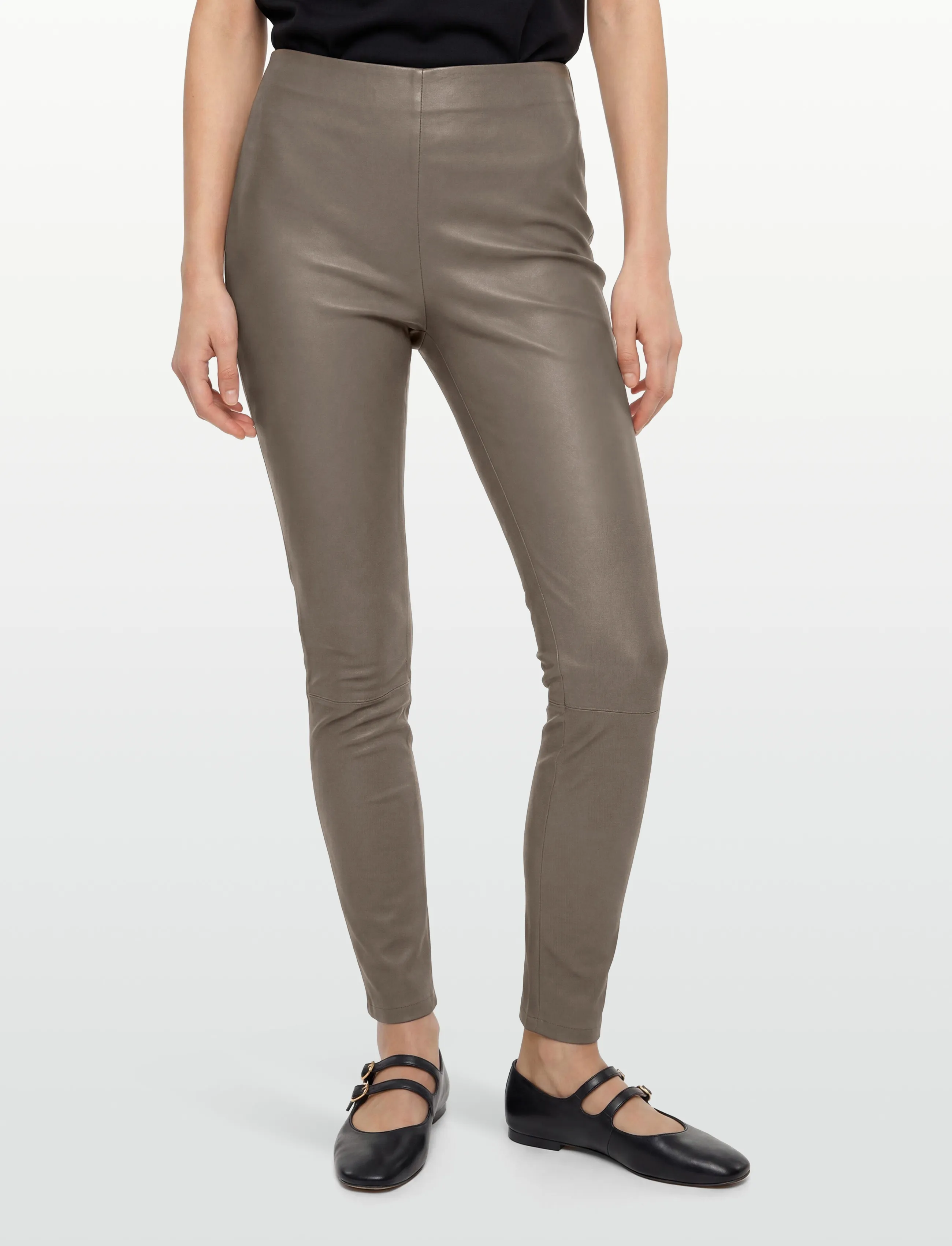Coster Copenhagen - CC Heart leggings in leather - lederhosen - grey mud - 3