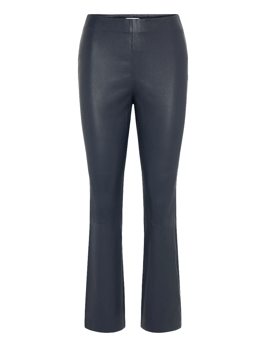 Coster Copenhagen - CC Heart leather leggings in ankle - læderbukser - dark blue - 1