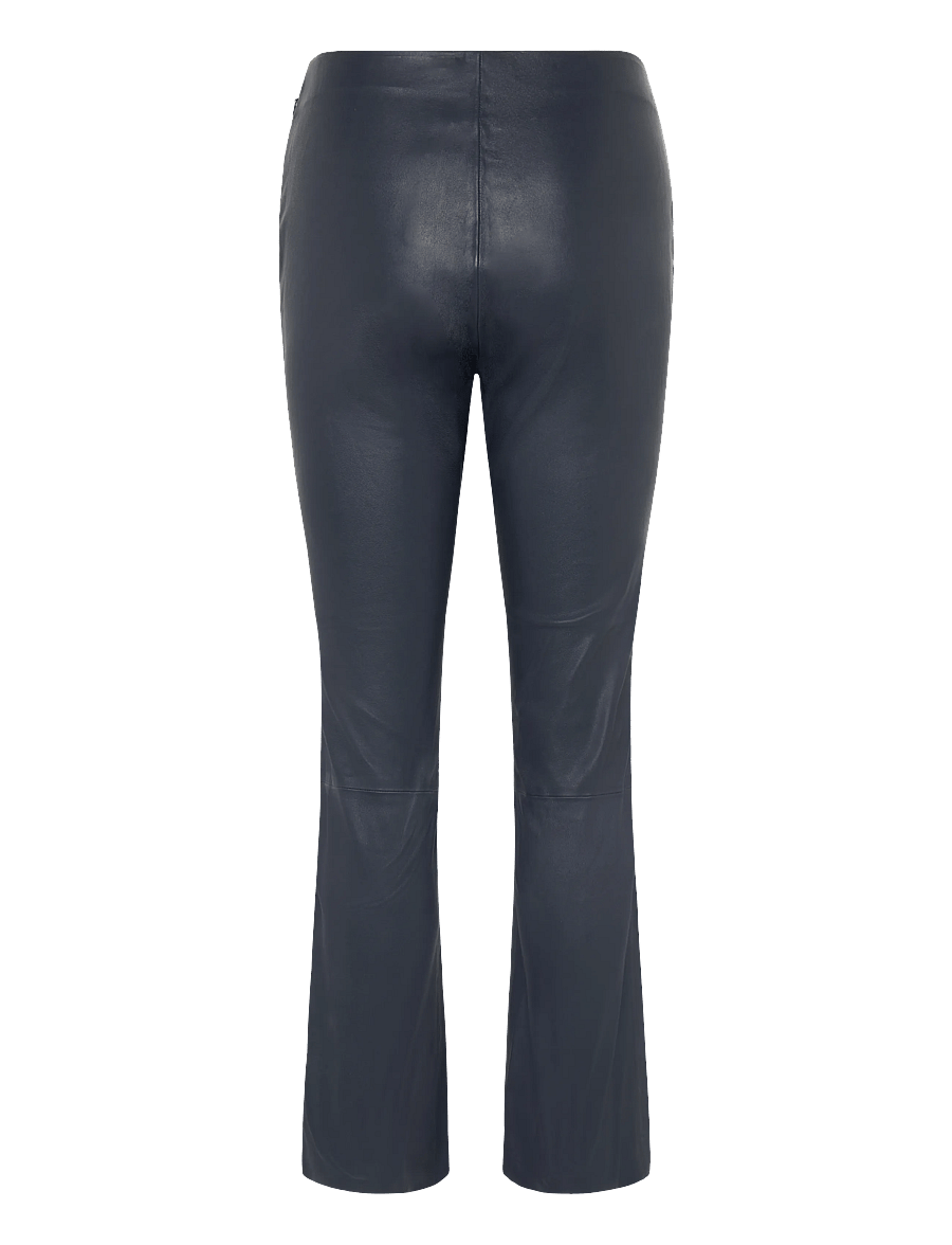Coster Copenhagen - CC Heart leather leggings in ankle - læderbukser - dark blue - 2