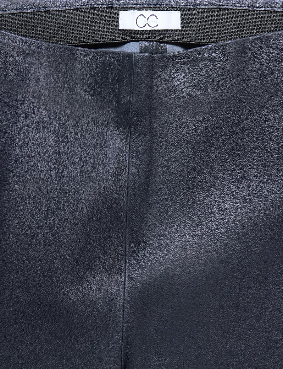 Coster Copenhagen - CC Heart leather leggings in ankle - læderbukser - dark blue - 5