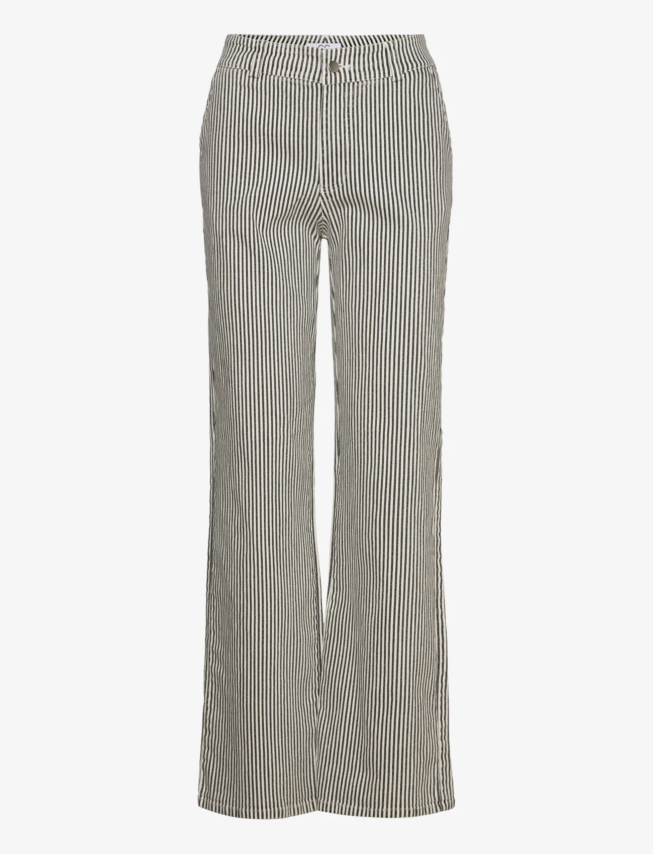 Coster Copenhagen - CC Heart MATHILDE striped pants - hosen mit weitem bein - off white/black stripe - 0